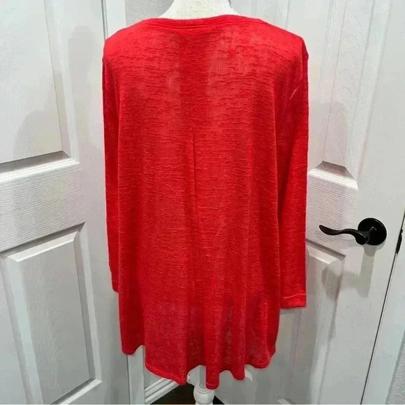 Philosophy lightweight plus size Barbie pink pullover scoop neck sweater - Picture 3 of 5